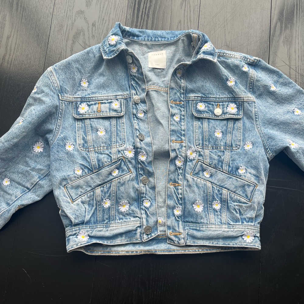 Sandro Paris Jean Jacket - Size 38 in France = USA 8 / Medium.
